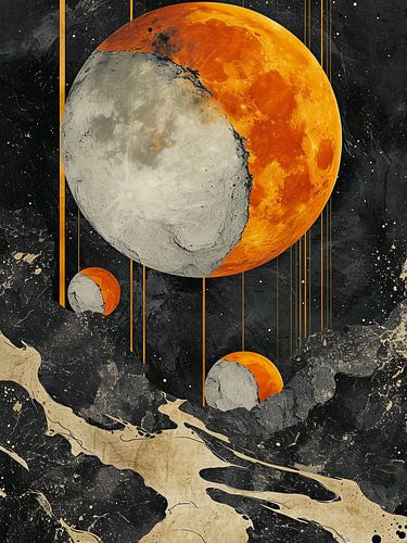 Volle maan in de duisternis