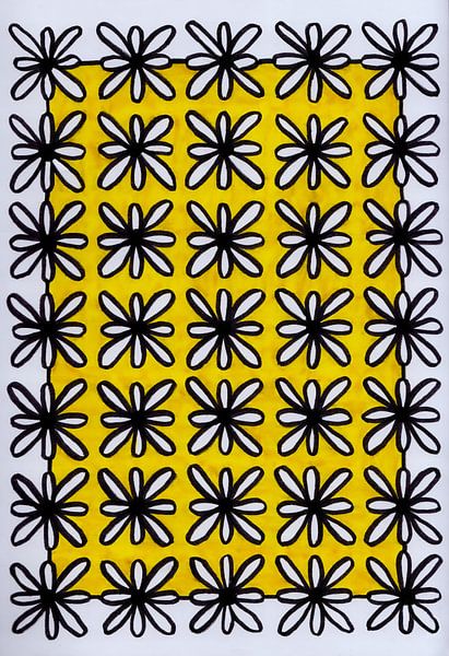 White Flowers in Yellow by Patricia's Creations