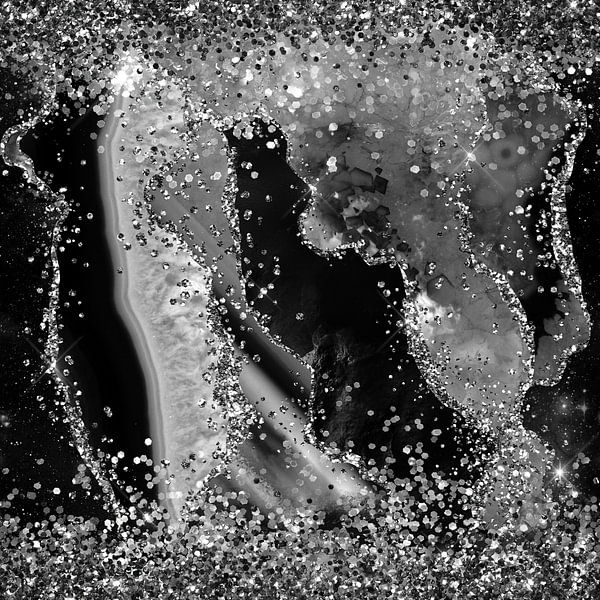 Schwarzer Glitzerachat Textur 04 von Aloke Design