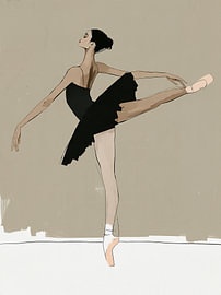 Ballerina in sierlijke beweging van Lina van Oers
