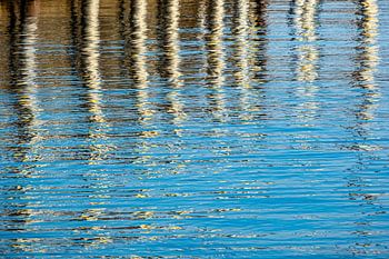 Spiegelung Poller im Bodensee