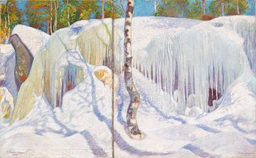 Rocher recouvert de glace et de neige, 1911, Pekka Halonen