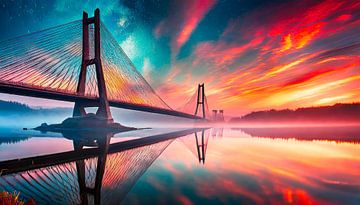 Pont avec coucher de soleil sur Mustafa Kurnaz