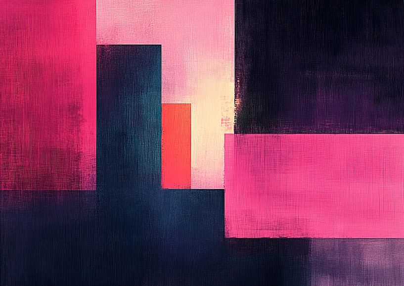 Geometric Pink Black by Modern Collection