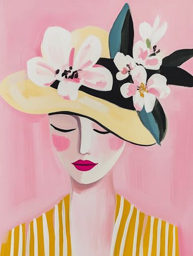 Moderne illustratie, portret in pastelkleuren