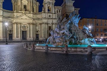 Piazza Navona bij nacht van Dennis Donders