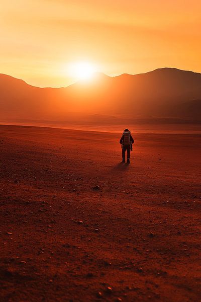 Sunset in the desert by Poster Art Shop