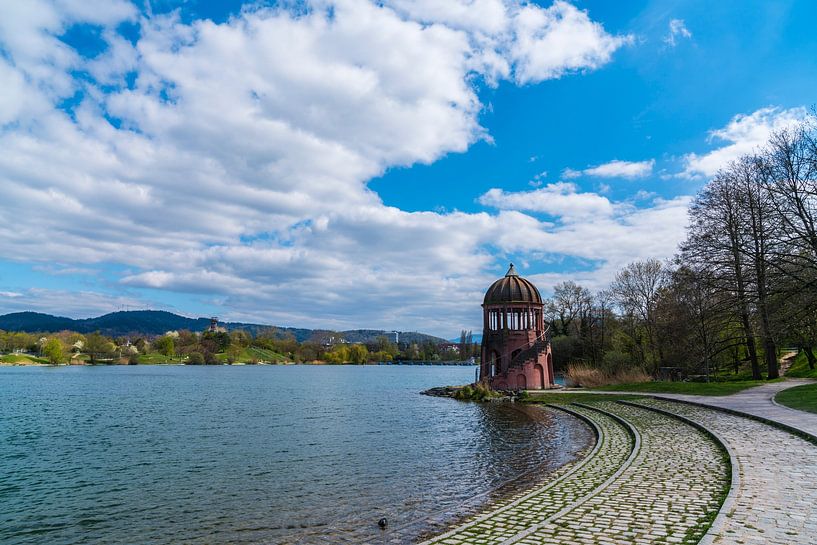 Allemagne, Freiburg im Breisgau city park appelé seepark avec beau par adventure-photos