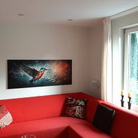 Klantfoto: De IJsvogel: Majesteus van Blikvanger Schilderijen, op canvas