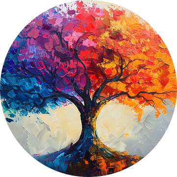 Levensboom Schilderij | Schilderij Boom | Kleurrijk Schilderij