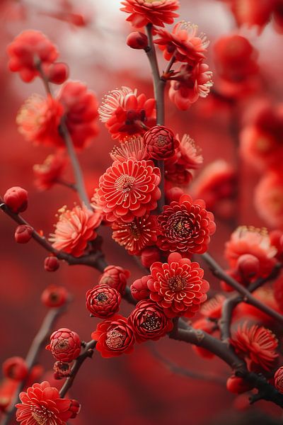 Red Flowers in Soft Focus by Art & Soul Creations