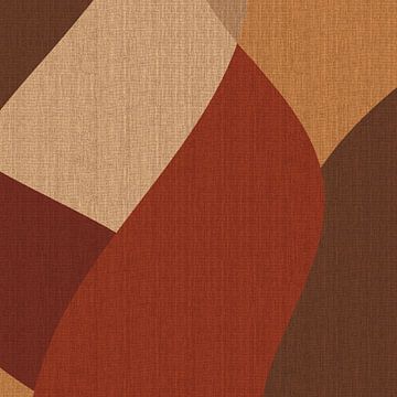 Retro abstracte kunst. Golven in warme kleuren nr.9 van Dina Dankers