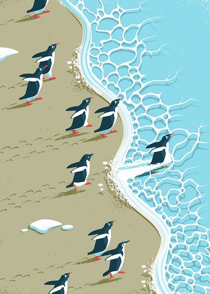 The Penguin Beach by Eduard Broekhuijsen