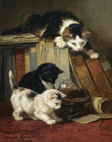 Henriëtte Ronner-Knip - Watching the prey