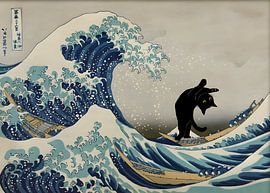Cat Poster The Great Wave by Outdoor Way