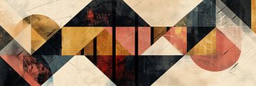Geometrische harmonie - abstracte compositie in aardetinten van Poster Art Shop