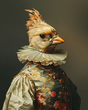 Portrait d'oiseau chic sur But First Framing