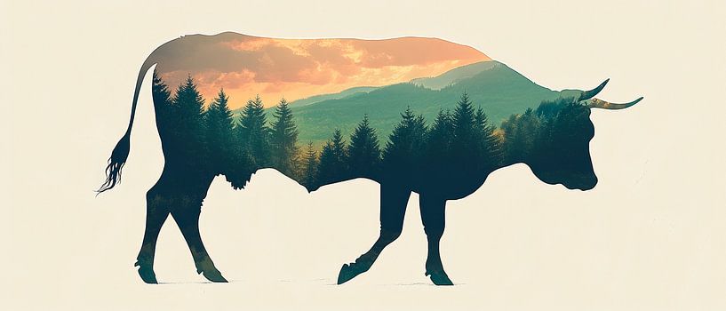 Kuh in der Natur von Poster Art Shop