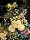 Retro Blumen mit Goldenem Schimmer von Mad Dog Art Miniaturansicht
