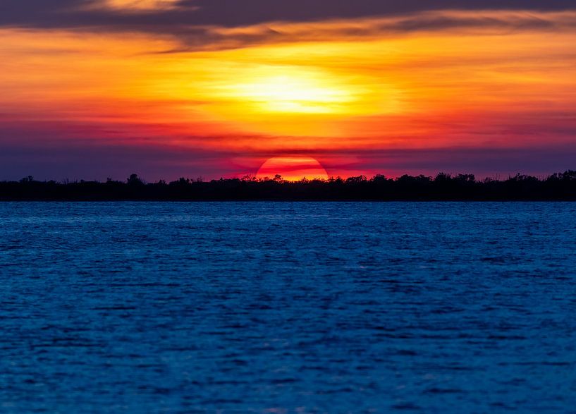 Zonsondergang in Bonaire van Valesca van Zwieten