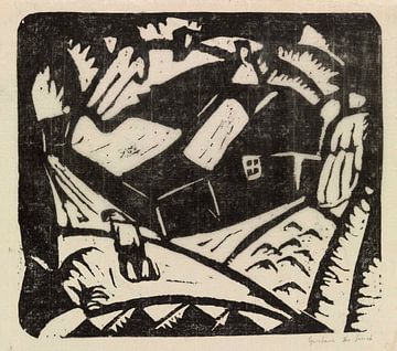 Landschaft mit Kartoffelerntemaschinen, Gustave De Smet, 1918