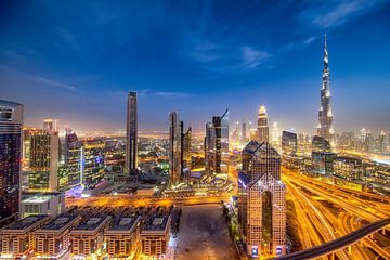 Burj Khalifa en Dubai International Financial Center van Rene Siebring
