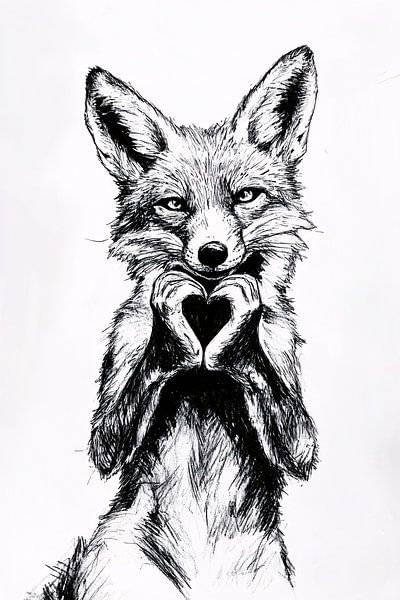 Fox with heart-shaped hands by Imperial Art House