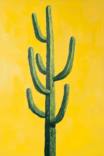 Cactus in front of a yellow background by Poster Art Shop