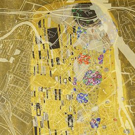 Kaart van Hendrik-Ido-Ambacht met de Kus van Gustav Klimt van Map Art Studio