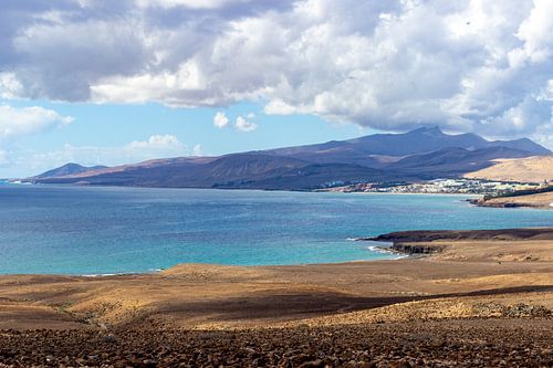 Panoramic view of Jandia peninsula on the Canary Island Fuerteventura