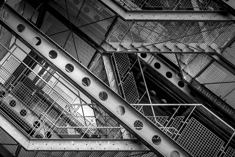 Steel construction of an emergency stairwell by Frans Nijland