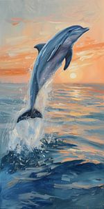 Tanz des Delphins bei Sonnenuntergang von Whale & Sons