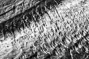 Fine art close-up Aletschgletsjer ijs in Zwart-Wit van EJH Photography