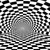 Abstrait en noir et blanc, image psychédélique avec des blocs sur Marianne van der Zee