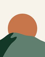 Mountains with setting sun