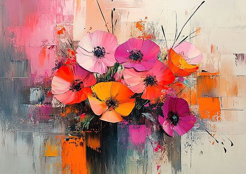 Colourful flower painting