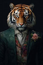 Tiger in suit by Wall Wonder