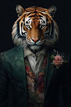Tiger im Anzug von Wall Wonder