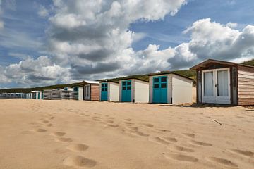 Strandhuisjes op Texel, Nederland van Jolene van den Berg