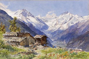 Die Alpe Barneuza (Wallis), EDWARD THEODORE COMPTON, Um 1900