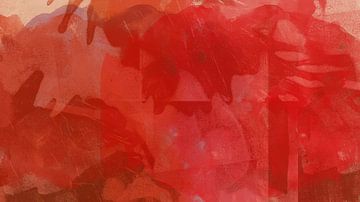 Vivid colorful abstract art in red by Abstract Minimalist Art