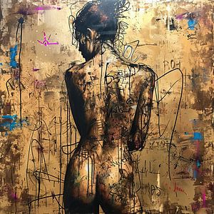 Frau in Gold | Moderne Goldkunst