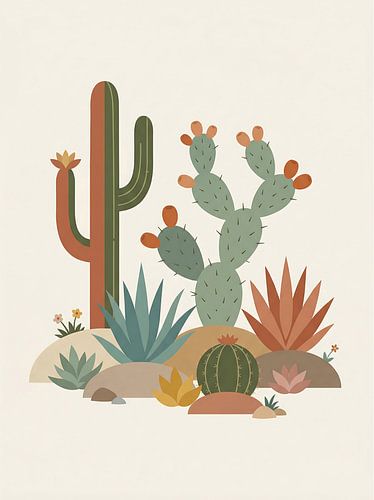 Desert Cactus Garden Poster