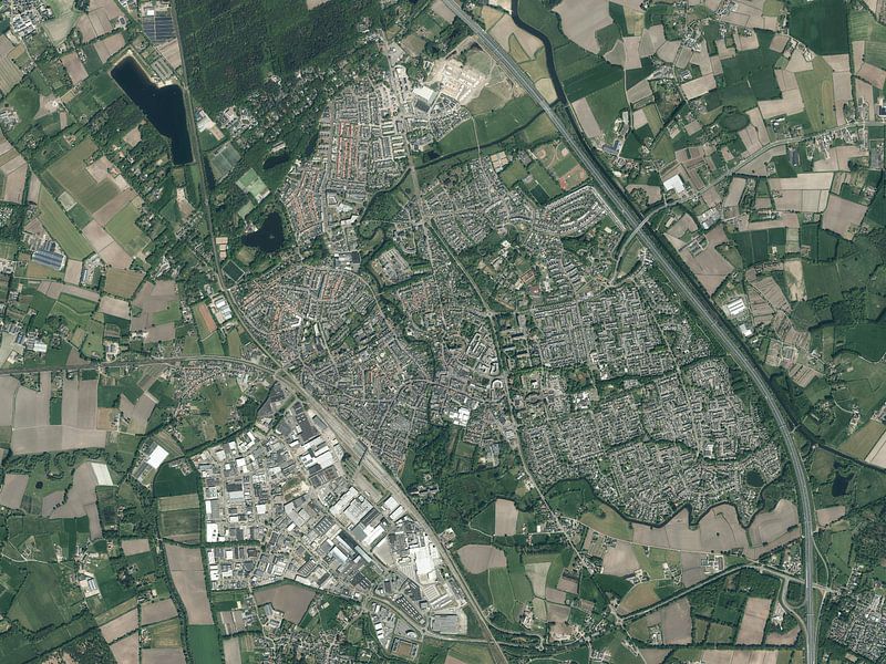 Aerial photo of Boxtel by Maps Are Art