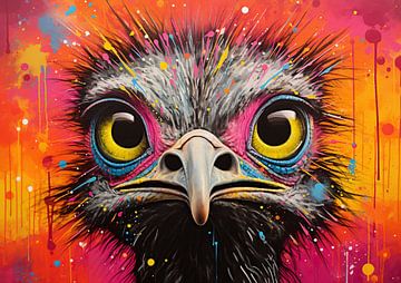 Pop Art Vogel | Vivid Bird Eyes von De Mooiste Kunst