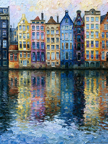 Kleurrijke Reflecties aan de Gracht