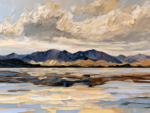 Abstrakte Bergsee-Landschaft