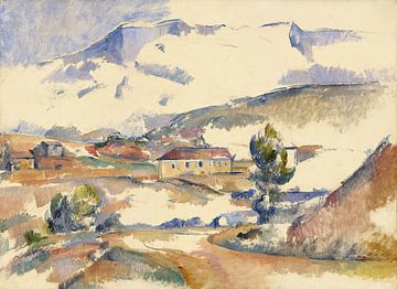 Montagne Sainte-Victoire, vanuit de omgeving van Gardanne (rond 1887) van Peter Balan