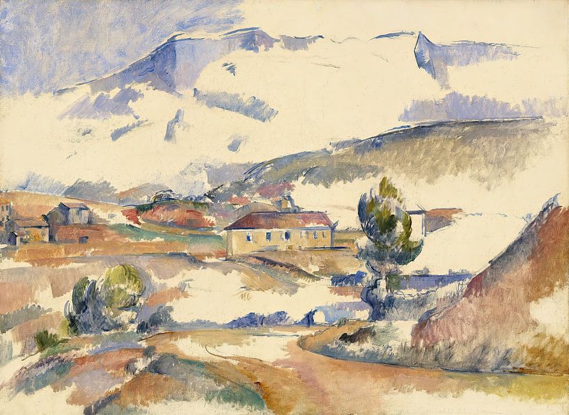 Montagne Sainte-Victoire, vanuit de omgeving van Gardanne (rond 1887) van Peter Balan