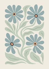Muted Blue Daisies by Katarzyna Gąsiorowska